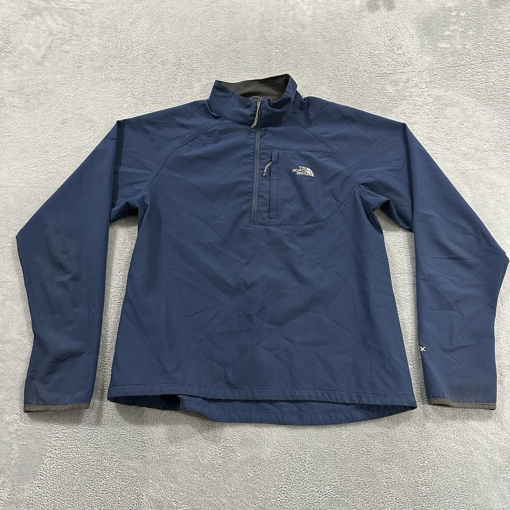 The North Face Apex 1/4 Zip Jacket Men Medium Blue Windbreaker Active